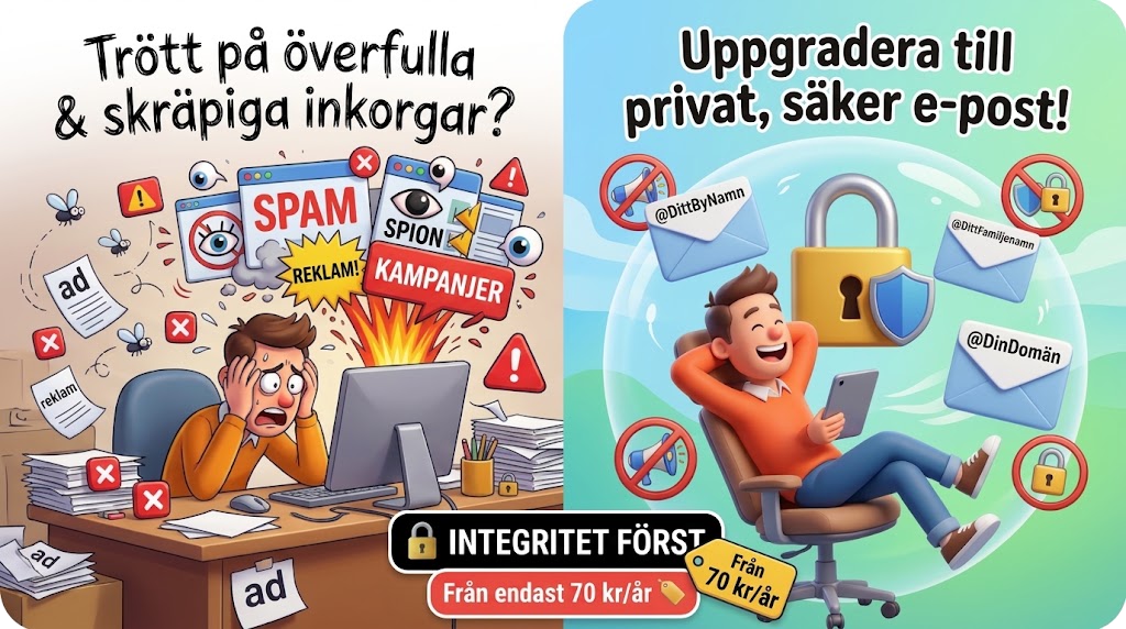 Uppgradera till privat och säker e-post